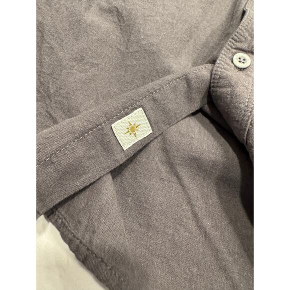 COASTAORO Men's Casual Short Sleeve Button Up Shirt S Gray Collared Linen Blend - Picture 6 of 9